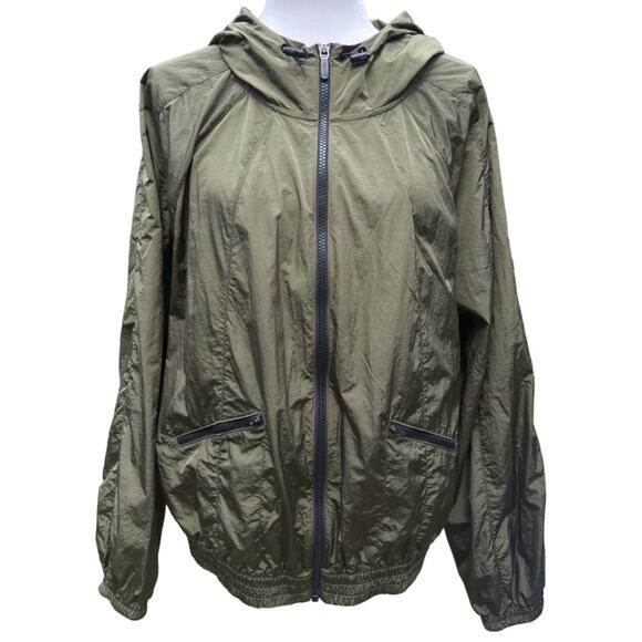 Zella Runyon Windbreaker Jacket in Olive‎ Night Green Women’s Plus 1X - Picture 1 of 6